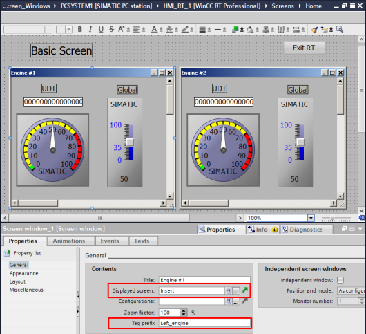 WinCC SCADA prof screen